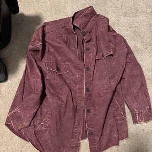 Burgundy wash button up jacket. Size 3XL. Great condition